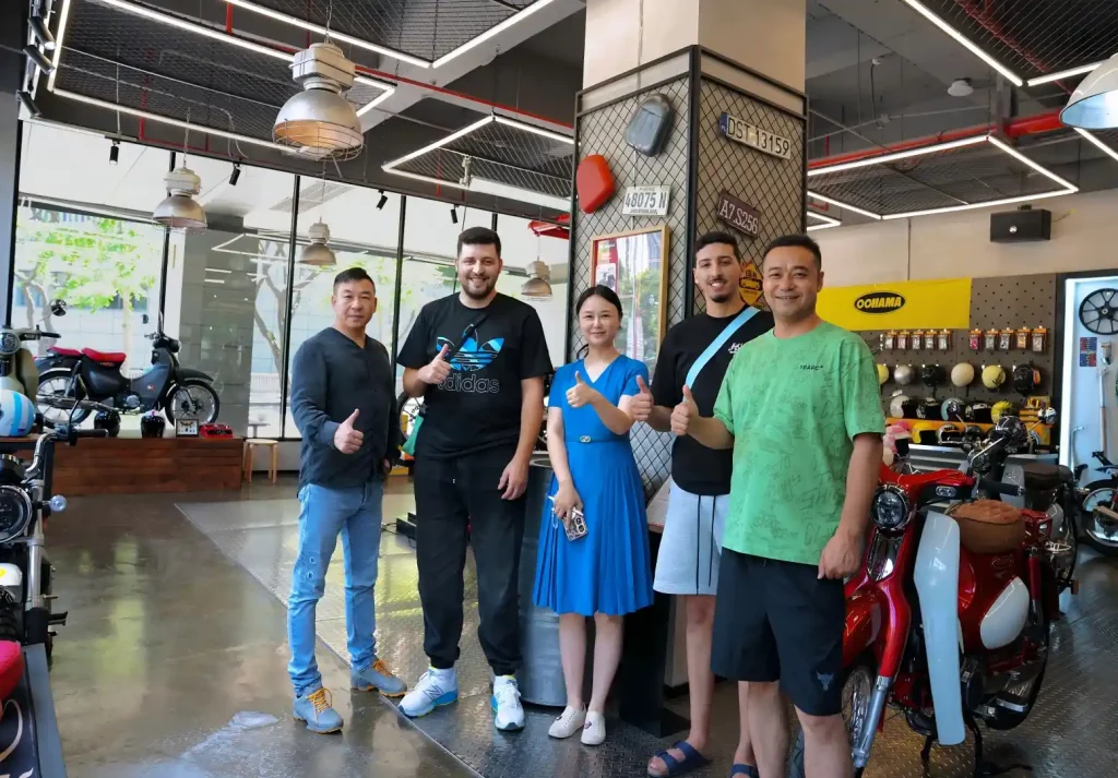 Morocco’s Top Motorcycle Helmet Dealer Visits KAMAX CUB 50cc Motorcycles -KAMAX